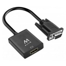 CABLE CONVERTIDOR EWENT VGA MACHO - HDMI HEMBRA CON AUDIO 0,20 METROS