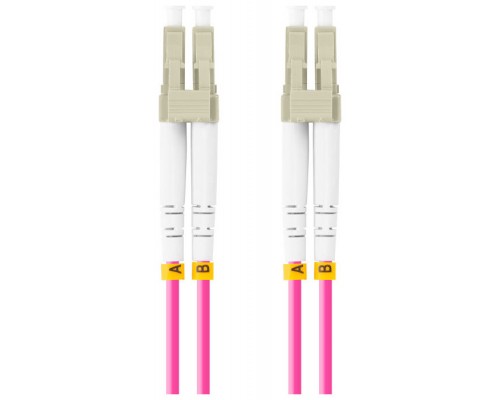 CABLE DE FIBRAOPTICA LANBERG 5M MULTI LC/UPC-LC/UPC DUPLEX OM4 50/125 LSZH VIOL