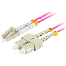 CABLE DE FIBRAOPTICA LANBERG 2M MULTI LC/UPC-SC/UPC DUPLEX OM4 LSZH 3.0MM VL