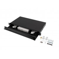PATCH PANEL LANBERG 1U 19" FIBRA OPTICA 24 PTS SC DUPLEX O 24 LC QUAD BK+ACC