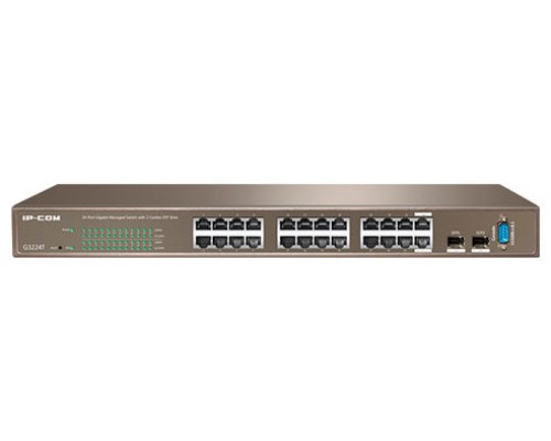 IPCOM FULL MANAGEMENT SWITCH G3224T 24-PORTS GIGABIT L2 MANAGEMENT SWITCH WITH 2 COMBO SFP PORTS,1 CONSOLE PORT (G3224T) (Espera 4 dias)