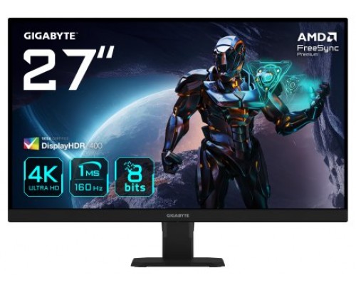 GIGABYTE GS27U 27” Monitor de juegos UHD - 3840 x 2160 (UHD), 160Hz, 1ms, 350 cd/m², Display HDR400, HDMI 2.1, DisplayPort 1.4 (Espera 4 dias)