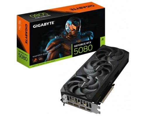 GIGABYTE GeForce RTX 5080 WINDFORCE OC SFF 16G Tarjeta Gráfica - 16GB GDDR7, 256 bits, PCI-E 5.0, 2670MHz Frecuencia Base, 3 x DP 2.1a, 1 x HDMI 2.1b, GV-N5080WF3OC-16GD (Espera 4 dias)