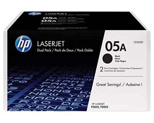 TONER HP CE505D Nº05A PACK 2 UD (Espera 4 dias)