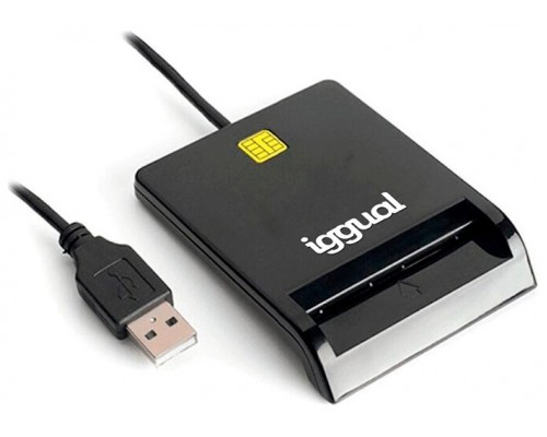 iggual Lector DNI SIP tarjetas ID USB 2.0 negro