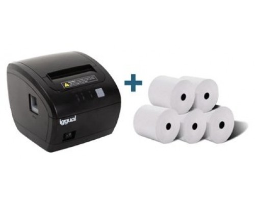 iggual Kit impresora térmica TP7001 + 5 rollos