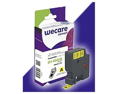 ARMOR WECARE Etiqueta Amarilla Texto Negro para DYMO S0720580  12MM*7M