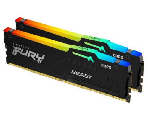 Kingston Technology FURY Beast RGB módulo de memoria 64 GB 2 x 32 GB DDR5 ECC (Espera 4 dias)