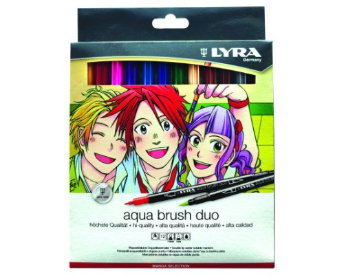 ESTUCHE 12 ROTULADORES DIBUJOS MANGA AQUA BRUSH DUO MANGA LYRA L6521121 (Espera 4 dias)