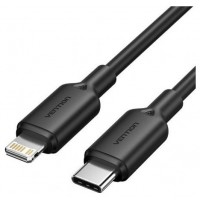 CABLE 2.0 USB-C A LIGHTNING 1 M NEGRO VENTION (Espera 4 dias)