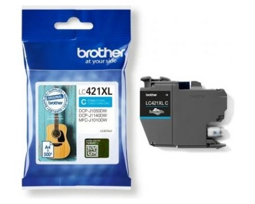 BROTHER Cartucho de tinta cian de larga duracion LC421XLC para DCP-J1050DW / DCP-J1140DW / MFC-J1010