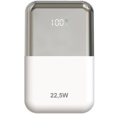 LEOTEC POWERBANK 10000MAH 22,5W PD20W CARGA RAPIDA BLANCO/PLATA 1USB-C+1 USB-A INCLUYE CABLE USB-A A