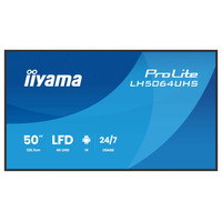 IIYAMA MONITOR 50" 3840x2160, UHD VA DLED  500cd/m, HORIZ Y VERT, MM 2x 10W, 2x HDMIx 1x USB-C, USB 2.0 x2, WiFi, LAN, Media Play USB Port, Control LAN / RS232C, Android 14 OS, 24/7 Operation, VESA Mount 400x300 - wallmount included (LH5064UHS-B1AG) 