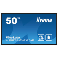MONITOR IIYAMA 50"  (LH5075UHS-B1AG) UHD, OPERACION 24/7, 500CD/M, HORIZ Y VERT, SIGNAL FAILOVER, MM 2X 10W, HDMI 3X, DP, DP-OUT, USB 2.0 X2, WIFI, LAN, MEDIA PLAY USB PORT, CONTROL LAN / RS232C, IISIGNAGE2 (CMS/DMS), E-SHARE, ANDROID 11 OS,  PC-SL (