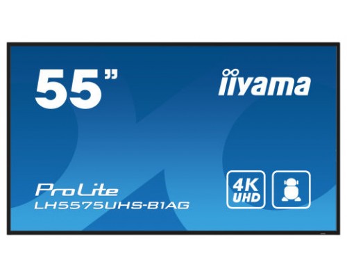 iiyama ProLite Pantalla plana para señalización digital 138,7 cm (54.6") LCD Wifi 500 cd / m² 4K Ultra HD Negro Procesador incorporado Android 11 24/7 (Espera 4 dias)