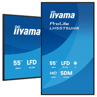 MONITOR IIYAMA 55" 3840X2160, UHD VA, 500CD/M2, HORIZ VERT,FAILOVER,MM 2X 10W, HDMI 3X, DP, DP-OUT, USB 2.0 X2, WIFI, LAN, MEDIA PLAY USB, LAN / RS232C, IISIGNAGE2, IISHARE, IICONTROL ANDROID 11, PC-SLOT SDM-L, 24/7, VESA 400X400 (LH5575UHS-B2AG) (Es MONITOR IIYAMA 55" 3840X2160, UHD VA, 500CD/M2, HORIZ VERT,FAILOVER,MM 2X 10W, HDMI 3X, DP, DP-OUT, USB 2.0 X2, WIFI, LAN, MEDIA PLAY USB, LAN / RS232C, IISIGNAGE2, IISHARE, IICONTROL ANDROID 11, PC-SLOT SDM-L, 24/7, VESA 400X400 (LH5575UHS-B2AG) (Es