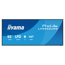 MONITOR IIYAMA 92" , UW 5120X2160, 500CD/M, HORIZ Y VERT, SIGNAL FAILOVER, MM 2X 20W+20 SUBW,  HDMI 4X, DP, USB-C, USB 3.2 X4, WIFI, LAN, BT, WALL MOUNT INCL, CONTROL LAN / RS232C, IISIGNAGE2  E-SHARE, ANDROID 13 OS, 24/7 (1000X600)(LH9266UHSB-B1AG) 
