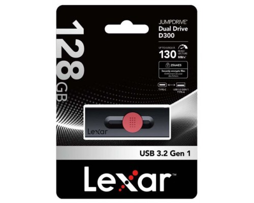 LEXAR 128GB DUAL TYPE-C AND TYPE-A USB 3.2 FLASH DRIVE, UP TO 130MB/S READ (Espera 4 dias)