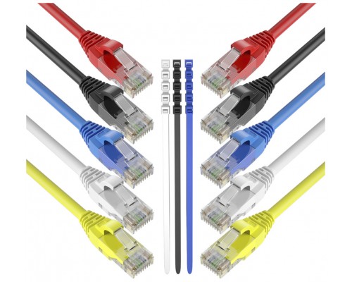 Pack 8 Cables + 2 GRATIS Ethernet CAT6 RJ45 24AWG 1m + 15 Bridas Max Connection (Espera 2 dias)