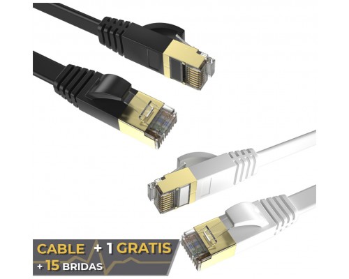 Cable + 1 GRATIS Planos Ethernet 8P8C F/STP 32AWG 3m Max Connection (Espera 2 dias)