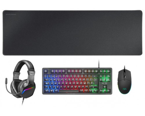 TECLADO MOUSE HEADSET Y ALFOMBRILLA MARS GAMING