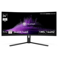 MONITOR GAM MILLENIUM 34" CURVO FHD,IPS, 144hz,3440x1440,1ms,HDMI,Display Port,21:9, BLACK (Espera 4 dias)