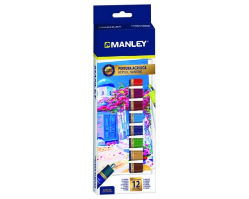 ESTUCHE PINTURA ACRILICA 12 X 12ML MANLEY MDV00012 (Espera 4 dias)