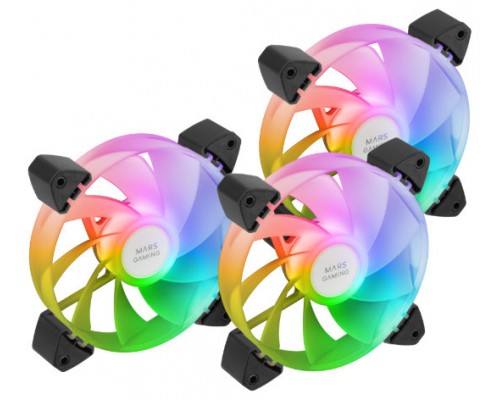 KIT 3 VENTILADORES AUXILIAR A-RGB 120MM MF-3R NEGRO MARS GAMING (Espera 4 dias)