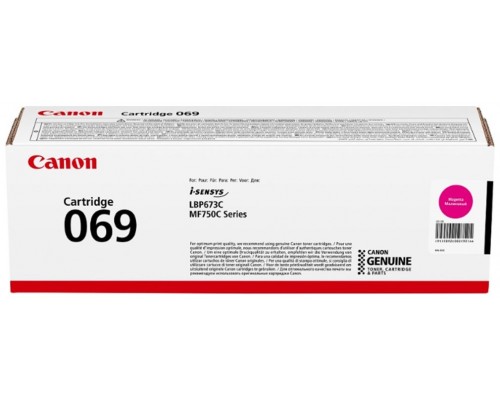 CANON Toner 069M Magenta para i-SENSYS LBP673Cdw i-SENSYS LBP673dw, MF752Cdw 1.900p