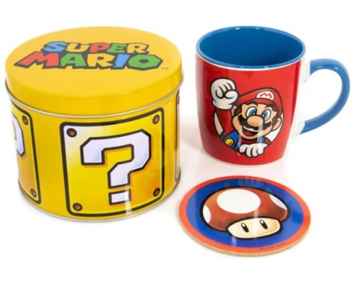 SET DE REGALO TAZA Y POSAVASOS GOLDEN SUPER MARIO PYRAMID INTERNATIONAL REDSTRING GP86086 (Espera 4 dias)