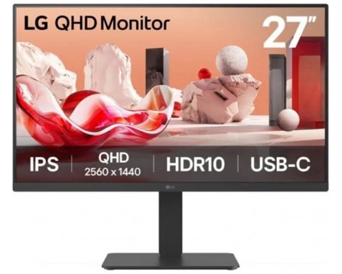 MONITOR LG, 27 PULGADAS, 27BA65QB, 68,6 CM, 2560 X 1440 PIXELES, WIDE QUAD HD, LED, 5 MS, NEGRO (Espera 4 dias)