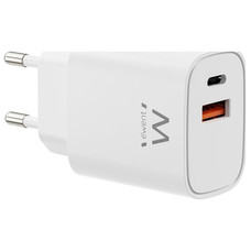 EWENT Cargador R&aacute;pido Gan 30W USB-C PD USB-A PD/QC