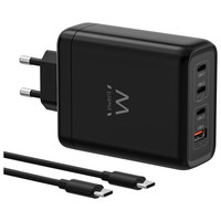 EWENT Cargador USB 140W GaN Fast 4-puertos 2m
