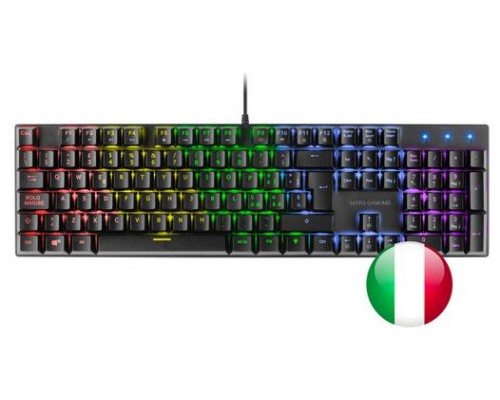 TECLADO MECANICO EN ITALIANO MARS GAMING MK422 BLACK