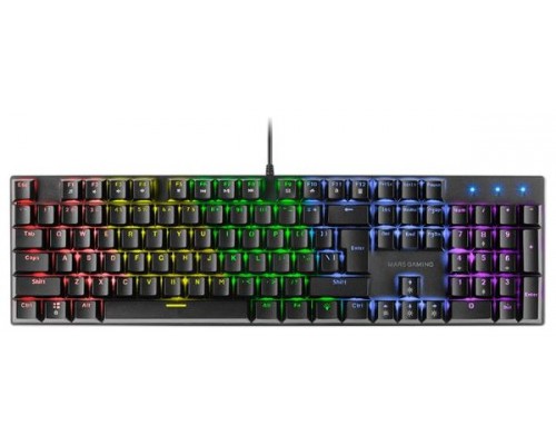 TECLADO MECANICO MARS GAMING MK422 BLACK SWITCH MARRON