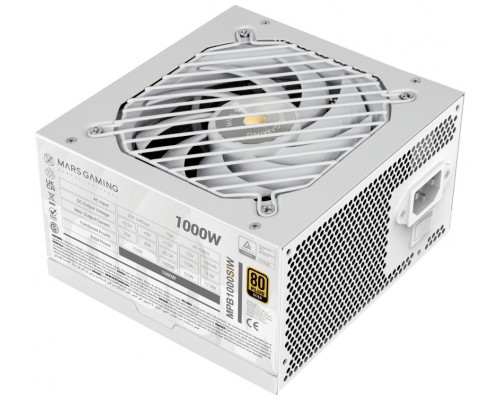 FUENTE ALIM. 1000W SI 80+ BLANCO MARS GAMING (Espera 4 dias)