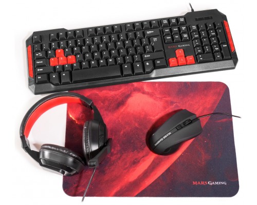 Pack Teclado Mouse Headset Y Alfombrilla Mars Gaming