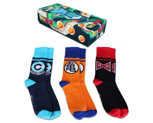 PACK DE 3 CALCETINES EN CAJA REGALO DRAGON BALL LOGOS TALLA 40-45 GEEK REDSTRING NA-9596 (Espera 4 dias)