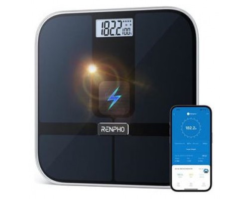 RENPHO  ELIS SOLAR 2 - SMART BODY SCALE - ITO - BLE - 11X11X0.9 INCH - BLACK (Espera 4 dias)