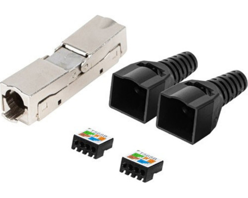 CONECTOR LANBERG ADAPTADOR 2X RJ45 CAT6 FTP PLUG 8P8C TOOL-LESS