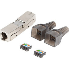 CONECTOR LANBERG ADAPTADOR 2X RJ45 CAT6A FTP PLUG 8P8C TOOL-LESS