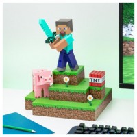 LÁMPARA DIORAMA MINECRAFT STEVE PALADONE PP9463MCF (Espera 4 dias)