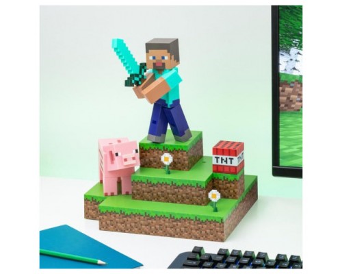 LÁMPARA DIORAMA MINECRAFT STEVE PALADONE PP9463MCF (Espera 4 dias)