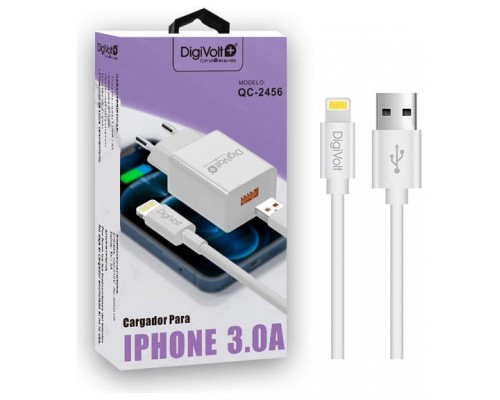 Cargador De Pared Digivolt Qc-2456 Usb 3.0 A Con Cable