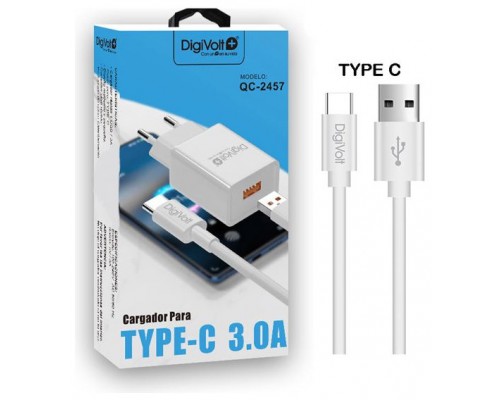 Cargador De Pared Digivolt Qc-2457 Usb 3.0 A Con Cable