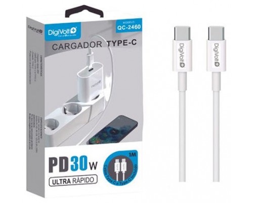 Cargador De Pared Digivolt Qc-2460 Usb-c Ultra Rapido