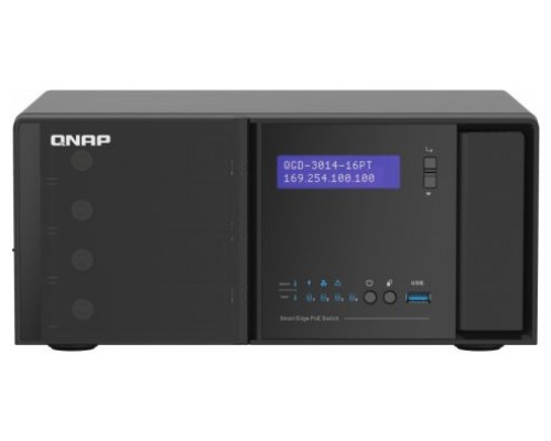 QNAP QGD-3014-16PT-8G switch Gestionado Gigabit Ethernet (10/100/1000) Energía sobre Ethernet (PoE) Negro (Espera 4 dias)