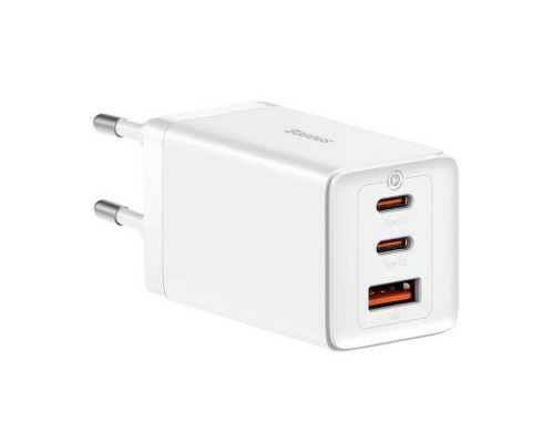 BASEUS GAN5 PRO FAST CHARGER 2C+U 65W EU  WHITE (INCLUDE: BASEUS XIAOBAI SERIES FAST CHARGING CABLE TYPE-C  TO TYPE-C 100W(20V/5A) 1M WHITE） (Espera 4 dias)