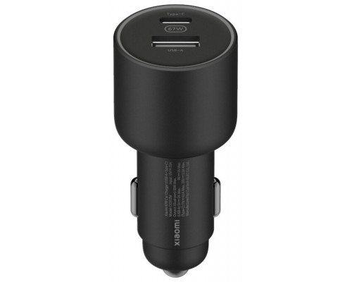 CARGADOR COCHE 67W USB-A TYPE-C 1xUSB-A/1xUSB TYPE-C/ 2A/6A NEGRO XIAOMI (Espera 4 dias)