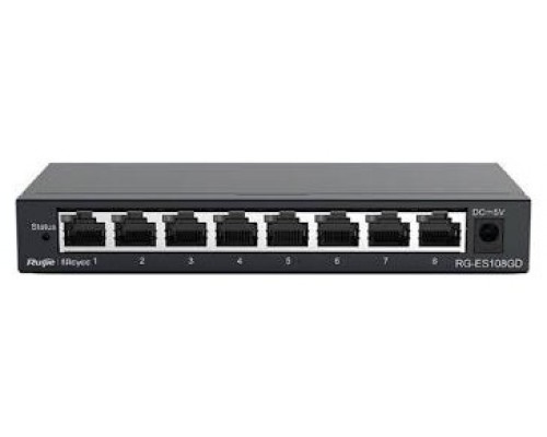 Ruijie Unmanaged Switch 8xGb RJ45 Steel Case